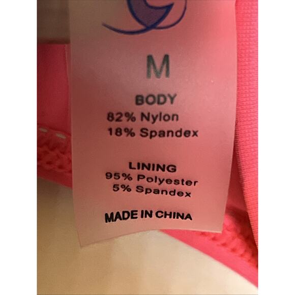 Jolefille Push-Up Underwired Bikini Top Molded Cups Triangle Halter Ties Pink M - Picture 4 of 10